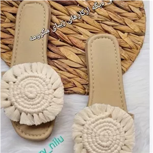صندل های زیبا و شیک مکرومه کاردست خانمان مدل 359731