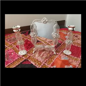 آینه و شعمدان ملیله کاری برای هفت سین خانمان مدل 338573