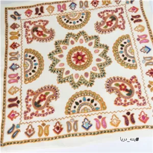 پته دوزی رومیزی مربعی پته،هدیه صنتی،صنایع دستی و سوغات کرمان،سوغات ایران برای گردشگر خارجی،پته دریا، خانمان مدل 366461 