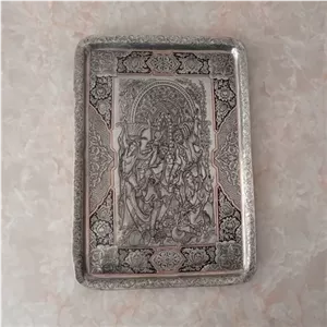 سینی مسی قلمزنی دو رنگ طرح دربار نانو خانمان مدل 337747