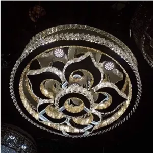 لوستر سقفی کریستالی طرح زنبق سایز 60 cm خانمان مدل 348126