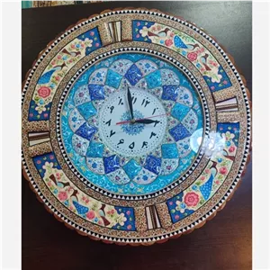 ساعت میناکاری با قاب گرد خاتم کاری قطر 50 خانمان مدل 348392 
