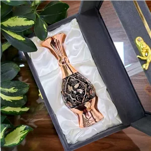 گلدان مسی الماس تراش سایز 20 به همراه جعبه جیر سفارشی مخصوص هدیه خانمان مدل 338882