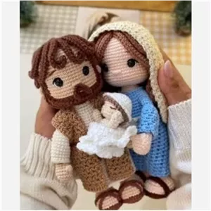 ست عروسک بافتنی خانواده شامل پدر، مادر و نوزاد مناسب سیسمونی و جهیزیه خانمان مدل 367662