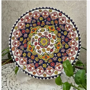 بشقاب دیوارکوب میناکاری سایز 25سانتیمتر خانمان مدل 344760