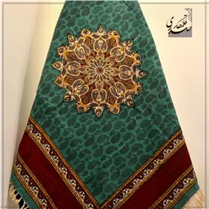 رومیزی قلمکار مربع 100 در 100 طرح ترنج خانمان مدل 362164
