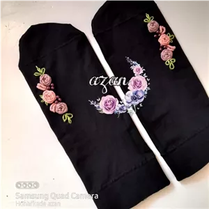 جوراب گلدوزی سه گل خانمان مدل 359313