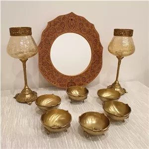 آینه هفت سین دست ساز سفالی تذهیب شده خانمان مدل 337376
