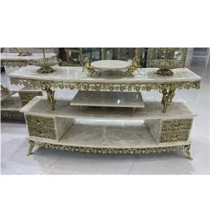 میز تی‌وی برنزی لاکچری خانمان مدل 316989