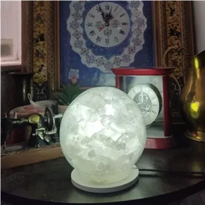 اباژور چراغ خواب سنگ نمک مدل یخی گرد خانمان مدل 326982