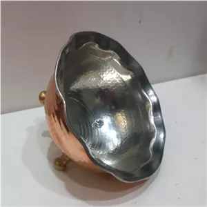 ست پیاله 6 عددی 3 پایه برنجی نانو شده رنگ ثابت کار صنعتگران زنجانی خانمان مدل 341006