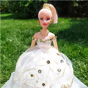 عروسک عروس ، با پولک طلایی خانمان مدل 374549