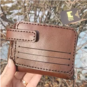 کیف جیبی مردانه دور زیپ دارچرم طبیعی و دست دوز کد5 خانمان مدل 359779