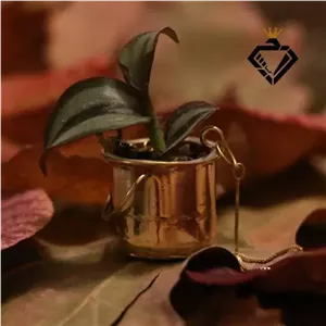 آویز گلدان مینیاتوری برنجی خانمان مدل 341492