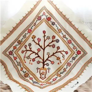 پته دوزی بزرگ،رومیزی پته دوزی گرد،پته،صنایع دستی کرمان،سوغات ایران،کادوی هنری و سنتی،هدیه مهمان خارجی خانمان مدل 366465 