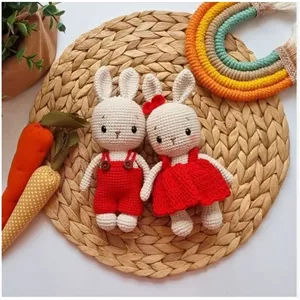 عروسک خرگوش دستبافت...قد 20سانت...قیمت برای یک عدد خانمان مدل 367594
