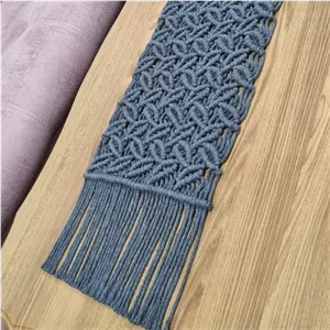 رانر رومیزی مکرومه بافی طرح برگ خانمان مدل 364317