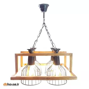لوستر چوب فلز باکس 4 شعله . مقاوم و شیک . خانمان مدل 350427