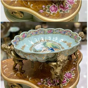 میوه خوری 4 فرشته چینی و برنز خانمان مدل 343008 