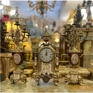ساعت شمعدان لانچینی حل شرکت لانچینی اتالیا قالب اصلی چینی برنز طرح فرشته مادمازل خانمان مدل 339131