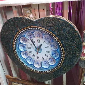 ساعت قلبی خاتم کاری با صفحه ی مینا سایز بزرگ خانمان مدل 342960 