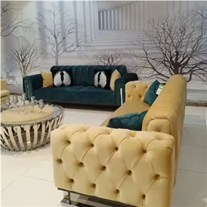 مبل راحتی تیپ چستر سرویس راحتی هشت نفره باجلومبلی وعسلی ارسال با باربری خانمان مدل 322809