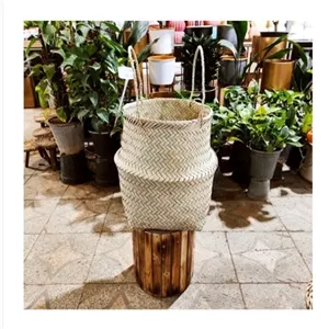 گلدان حصیری خمره ای ارتفاع 30تا 35-کاور حصیری خانمان مدل 350408