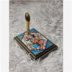 جاقلمی تکی خاتم کاری مدل گل و مرغ خانمان مدل 350068 
