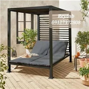 تخت کنار استخر دونفره با سایبان خانمان مدل 332176