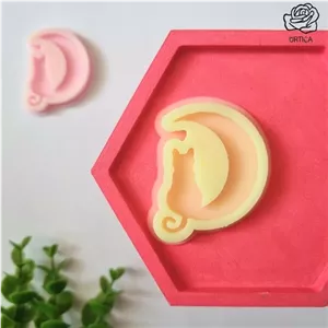 قالب سیلیکونی ماه و گربه بزرگ،قالب رزین ماه و گربه خانمان مدل 352651