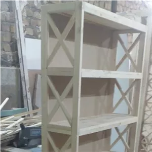کتابخانه استند قفسه شلف بدون رنگ خام تحویل در باربری مقصد خانمان مدل 318336