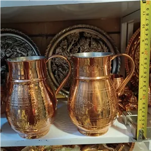 پارچ مسی زنجانی طرح دار خانمان مدل 344100