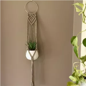 آویز گلدان مکرومه طرح رز ارتفاع60 سانتی متر رنگ دلخواه مناسب گلدان خانمان مدل 364886