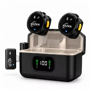 میکروفن یقه‌ای بی‌سیم KEZEN KZ-WM21 DUAL Type-C با تبدیل آیفون