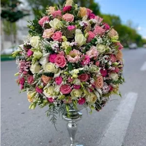 تحویل جام گل در نمایشگاه سنگ تهران از نزدیک ترین گل فروشی 5517