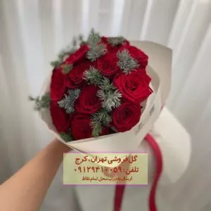 جعبه گل رز شیک ولنتاین در گلفروشی کاوسیه