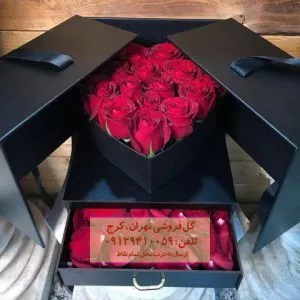 باکس گل شیک ولنتاین برای خانم محترم در گلفروشی کرمان