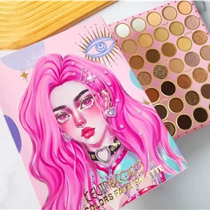 سایه کتابی۷۰ رنگ مارک kevin &coco پیگمنت رنگ دهی عالی همراه با رژگونه و‌هایلایتر رنگ‌های نود و شاین دار