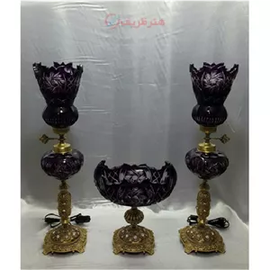 ست چراغ و کشکول کریستال در دو رنگ جذاب