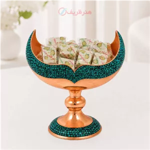 کشکول مسی با فیروزه اصل نیشابور