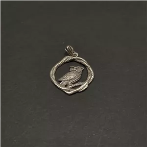 پلاک گردنبند جغد نقره 925