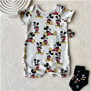 رامپر نخى نوزادی وارداتى مارك اورجينال ديزنى بيبى Disney Baby cotton rompers ميكى موس