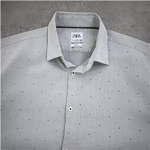 پیراهن مردانه اسپانیایی ZARA طوسی روشن سایز L