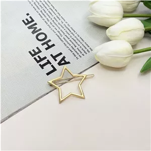 گیره مو‌ فنری فلزی چفتی طرح ستاره مناسب کنار مو و پشت مو 6cm