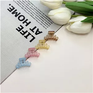 کلیپس طرح کروسان شفاف شیشه ای سایز کوچک 2cm