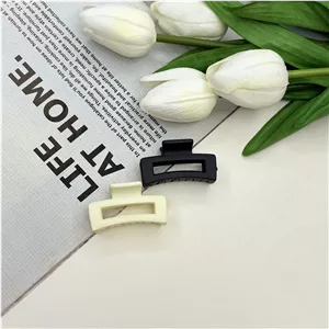کلیپس مستطیلی سایز کوچک رنگ‌ مشکی و شیری سفید 4cm