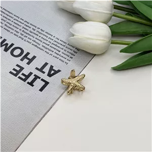 کلیپس فلزی طرح ستاره دریایی رنگ طلایی براق سایز کوچک2cm