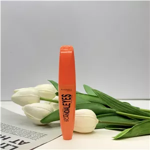 ریمل نارنجی حجم دهنده طرح مستر براش مشکی بسیار حجم دهنده فر کننده و بلندکننده مژه های کم پشت و کوتاه