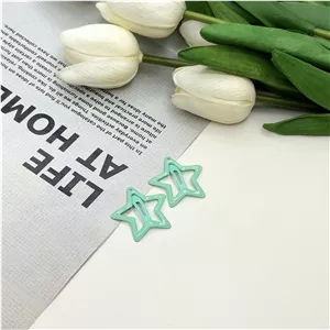 گیره مو جفتی تق تقی طرح ستاره رنگ سبزآبی