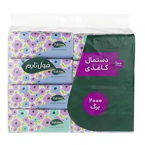 دستمال کاغذی سافت 250 برگ دولایه 8 عددی فول تایم
